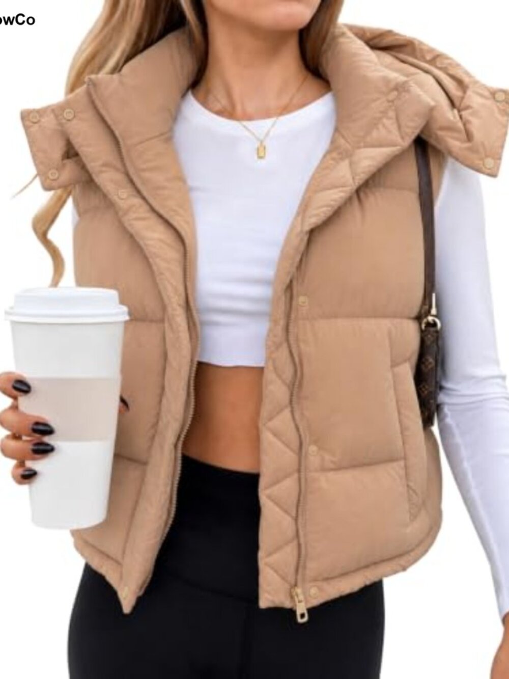 Quilted Puffer Vest Zip Up Sleeveless Padded Coat Winter Outerwear